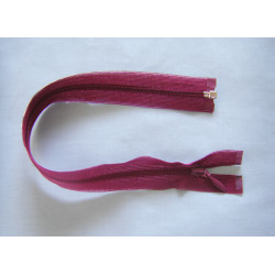 Invisible Zip 30 cm -burgundy color - open end zip