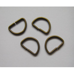 Metal  D ring - 25mm - antique brass