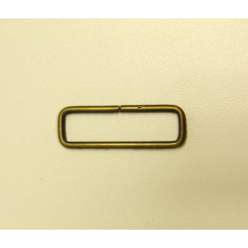 Rectangle Metal  D ring - 38mm - antique brass