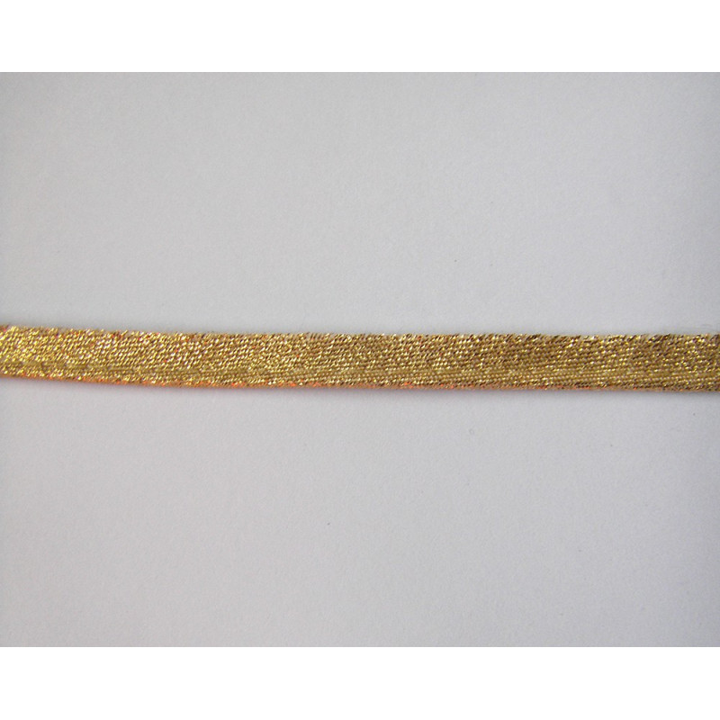 Flanged fabric piping - gold brocade 