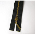 metal zip - size 3- black -55cm - gold