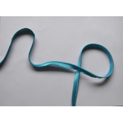 Flanged fabric piping - turquoise satin