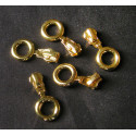 zip slider-metal- size 5 - gold , round puller