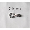zip slider-metal- size 5 - silver , round puller
